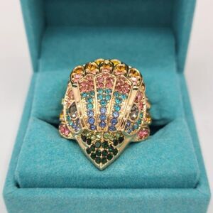 Kurt Geiger Rainbow Pave Eagle Cocktail Ring NWT!  NEW!  Size 7